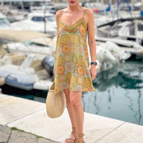 NWOT Silk slip dress. OS - Picture 2 of 9